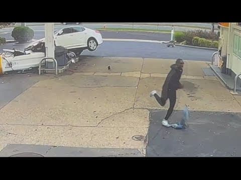 Carjacker in custody after crashing into Fairfax Co. gas pump