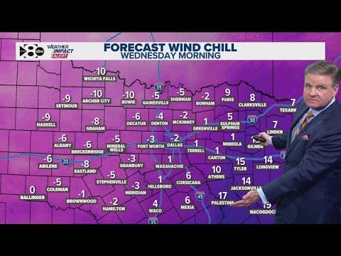 DFW Weather: Coldest air of the season enters North Texas Tuesday night