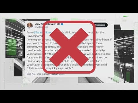 VERIFY: No, Texas Children's isn't forcing parents to vaccinate their kids to be treated