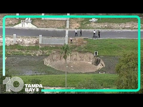 Sky10 flies over Lakeland sinkhole