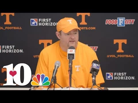 Tennessee head coach Josh Heupel speaks after victory over Kentucky