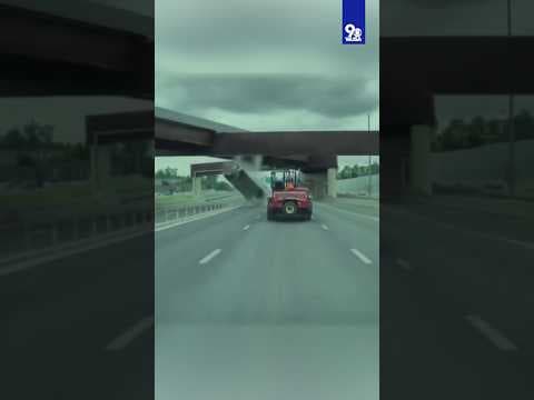 Dump truck crash caught on camera in Fairfax, Virginia