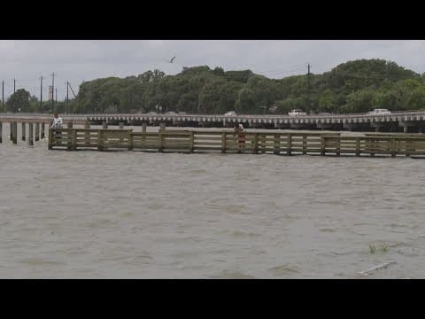 Residents keep a close eye on areas along Galveston Bay ahead of heavy rain
