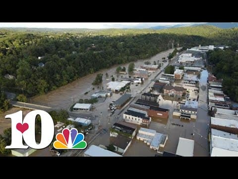 Drone footage shows much of downtown Newport underwater after Hurricane Helene impact