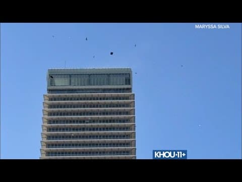 Video shows debris fall from downtown Houston high-rise