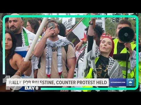 Tampa Bay's Palestinian community holds demonstration in Temple Terrace, Israeli Americans counter