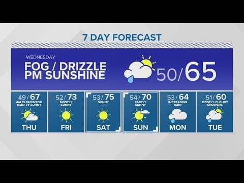 Early fog will fade for sun to shine Wednesday | KING 5 Weather