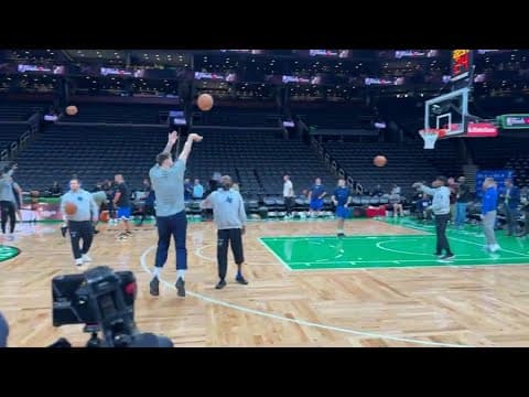 Dallas Mavericks practice shots before Game 2 vs. Boston Celtics
