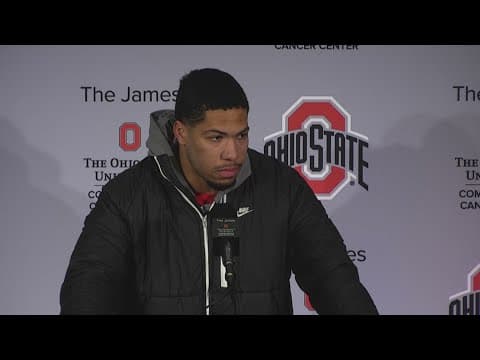 Ohio State linebacker Cody Simon speaks after 13-10 loss to Michigan