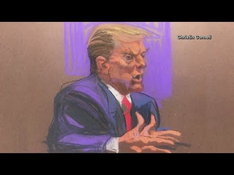 Former President Trump speaks during civil fraud trial