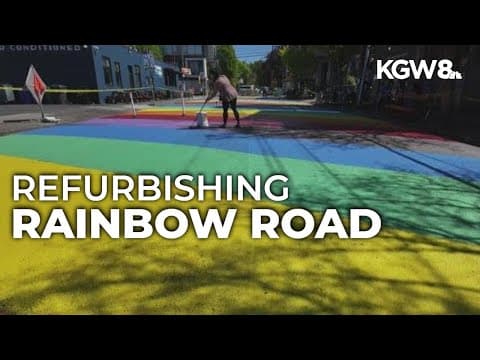 Neighbors repaint Portland's 'Rainbow Road' in Kerns