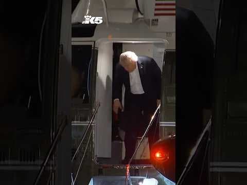 President Trump returns after peace deal signing