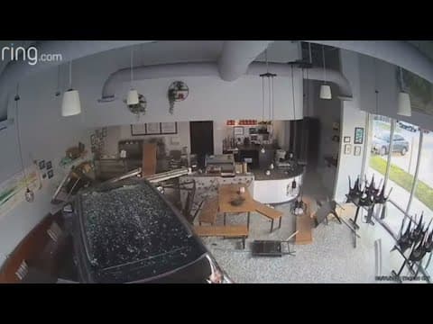 Car crashes into Spring Branch coffee shop during chase
