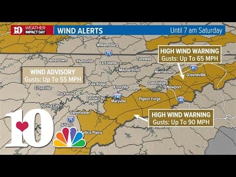 Here are the latest updates as strong winds cause power outages and downed trees in East Tennessee
