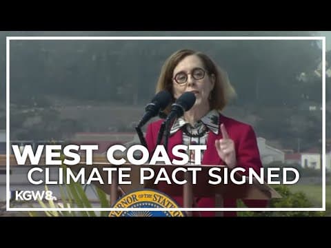 Oregon Gov. Kate Brown signs climate pact with West Coast leaders