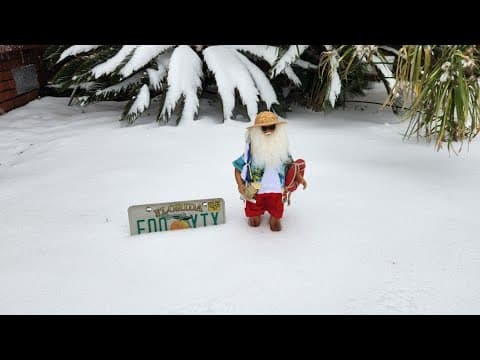Snow falling on Florida beach