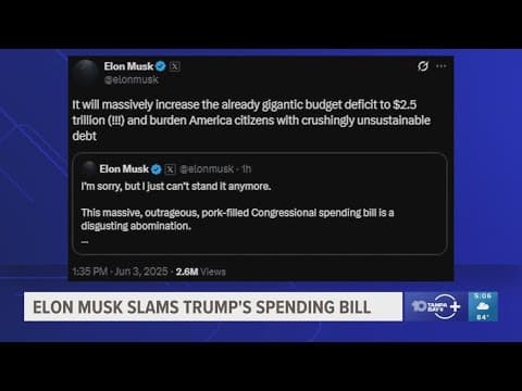 Elon Musk calls Trump's 'big, beautiful' bill a 'disgusting abomination'