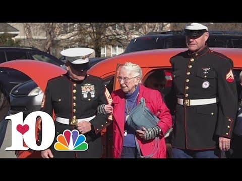 WWII marine honored on her 100th birthday