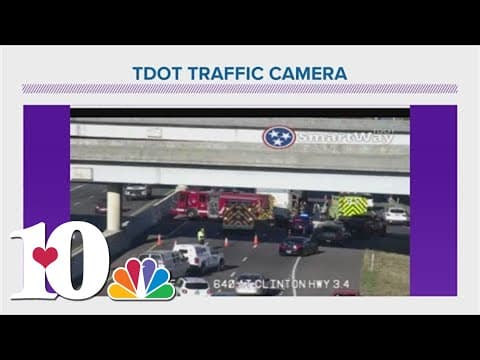 Semi-truck flips over on I-640, blocking traffic at Clinton Highway