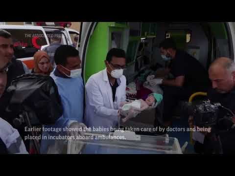 Ambulances bring 28 premature babies into Egypt from Gaza Strip