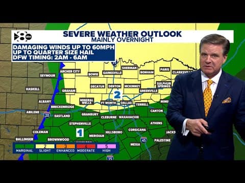 DFW Weather: Thunderstorms roll in overnight, potential for severe weather