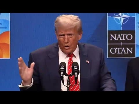 Donald Trump speaks after NATO Summit in the Netherlands