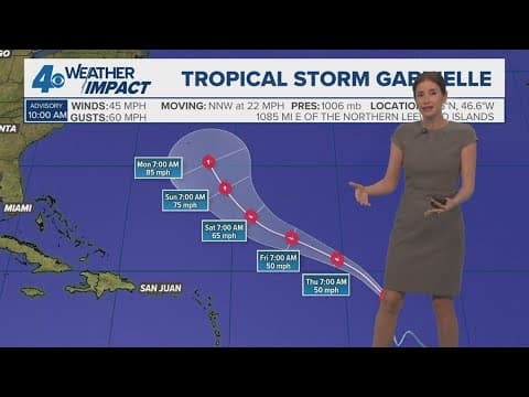 Wednesday Noon Tropics Update: Gabrielle forms in the Atlantic