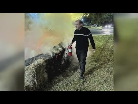 Priest puts out fire at nativity scene on front lawn of Notre Dame Seminary