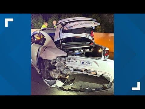 ISP trooper's car struck by suspected drunk driver near downtown Indianapolis