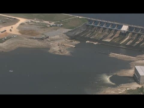 Crews work to make repairs to Lake Livingston Dam spillway