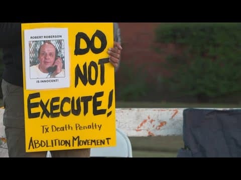 Protestors gather ahead of Robert Roberson's execution