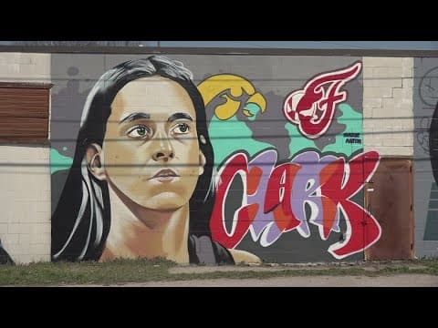 Indianapolis artist paints mural of Caitlin Clark