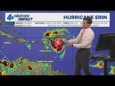 Tropical Weather Impact: Erin becomes Hurricane; Gulf development possible