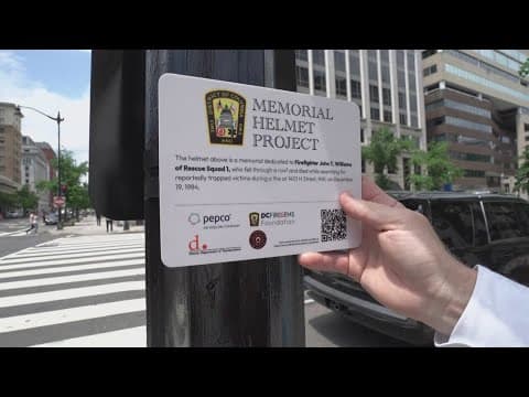 Memorial helmets honor DC firefighters who died in line of duty