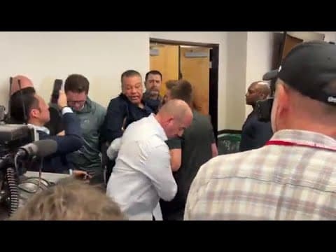 US Sen. Alex Padilla removed by security when he tried to confront DHS Secretary Kristi Noem