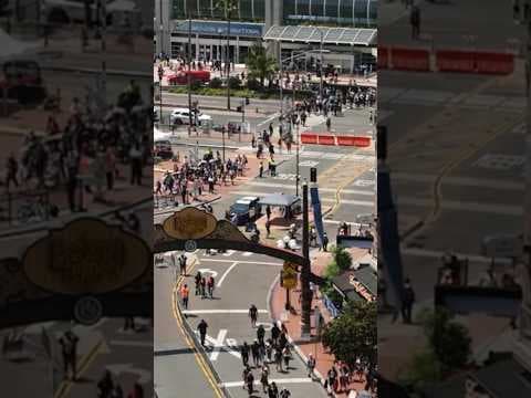 Drone video shows aerials above Comic-Con 2024 in Downtown San Diego