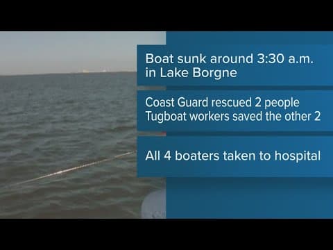 Four rescued from sinking boat by U.S Coast Guard in St. Tammany Parish