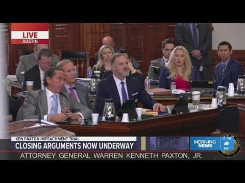 Tony Buzbee interrupts Rep. Jeff Leach during closing arguments of Ken Paxton's impeachment trial