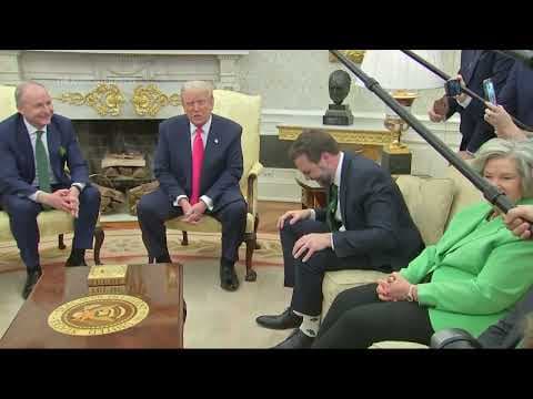 Trump distracted by Vance’s shamrock socks