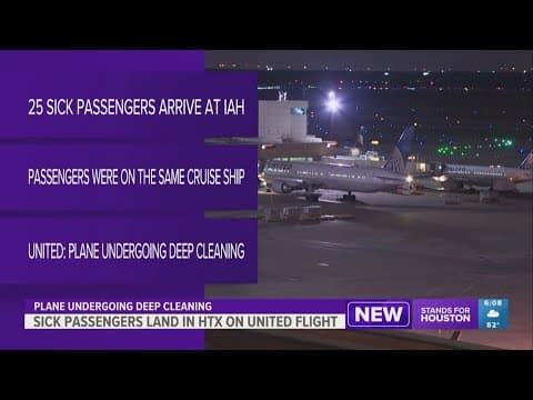 United Airlines flight lands in Houston with 25 sick passengers