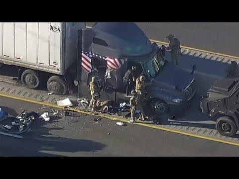 Video show driver being removed from big rig after hours-long standoff on I-10