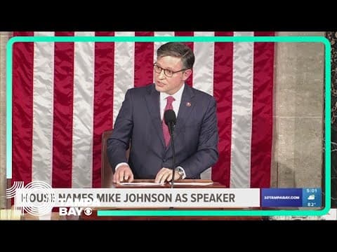 Mike Johnson, a staunch conservative from Louisiana, is elected House speaker with broad GOP support
