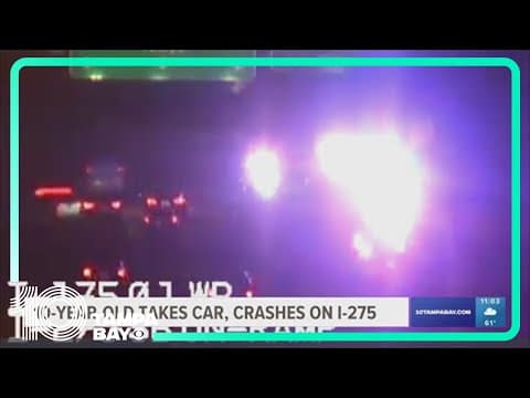 FHP: St. Pete 10-year-old crashes stolen car on I-275