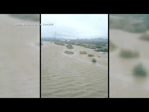 Tropical Storm Hilary turns desert into lake