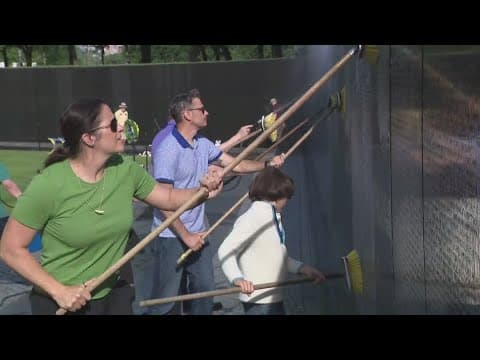 Volunteers honor vets with Mother's Day memorial cleaning