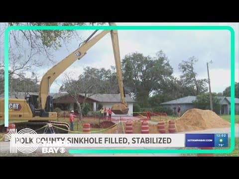 Sinkhole in Polk County, Florida filled and stable, family still concerned about home