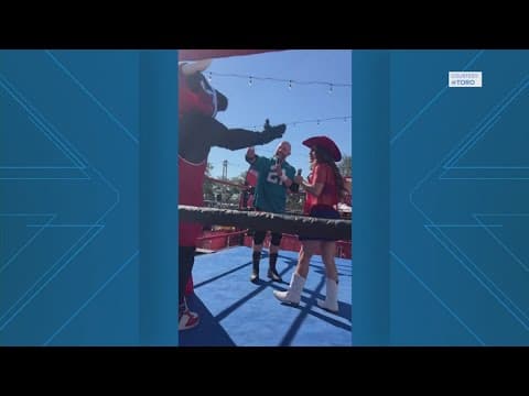 Toro lays the smackdown in the squared circle outside NRG Stadium