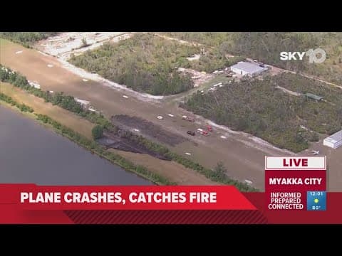 Small plane crash ignites brush fire in Manatee County