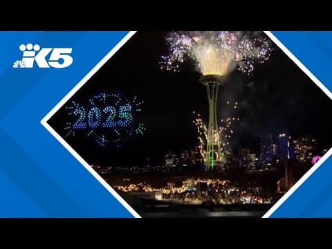 Full fireworks show from 2025 New Year's at the Needle