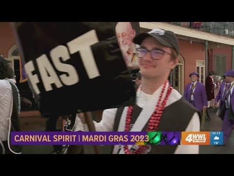Pete Fountain's Half-Fast Marching Crew marches through the French Quarter on Mardi Gras Day 2023